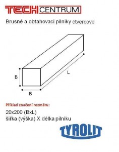 Pilník čtvercový gumový 15x100 C80BE15 35677 (10ks) TYROLIT