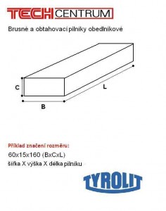 Pilník obdelníkový 20x15x60 C320 351654 (10ks) TYROLIT