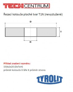 Kotouč řezací T41N 100x1x20 A80O4B80  46633 (10ks) TYROLIT