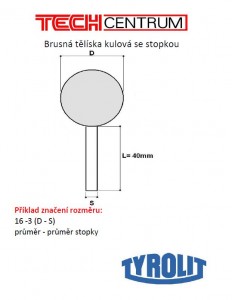 Tělísko brusné kulové 20-6 99BA60M7V40  414295 TYROLIT