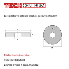 výkres leštícího kotouče s kovovým středem