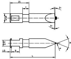 Diamantový orovnávač 9,5x35/40st. R0,25 0,50ct 11-24 DIAFORM broušený s rádiusem