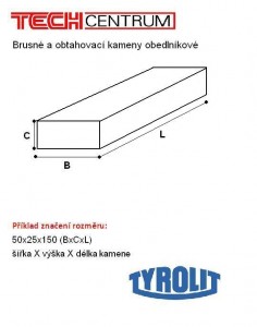 Kámen obdelníkový 50x25x200 C240 MEDIUM 485 TYROLIT