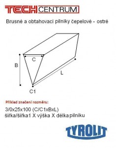 Pilník čepelový 3/0x25x100 C240 MEDIUM 6324 (10ks) TYROLIT