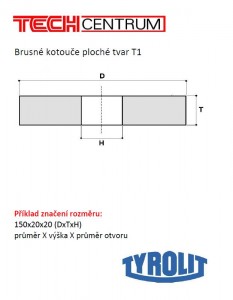 Kotouč brusný T1 150x25x32 C46K5V40 2751 TYROLIT
